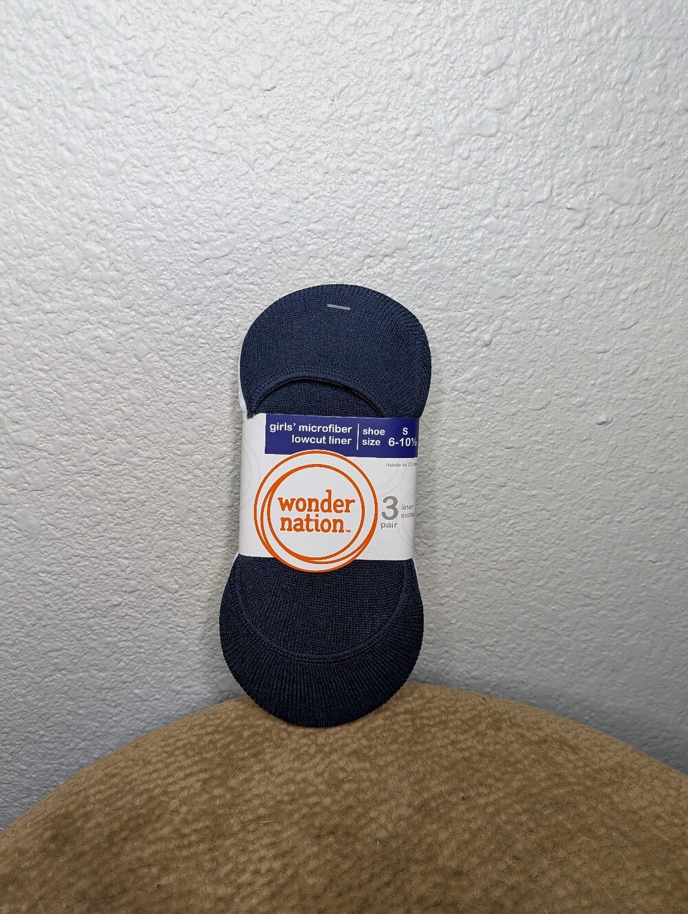 New Wonder Nation 3 Pack 6-10.5 No Show Ankle Microfiber Liner Socks Multicolor